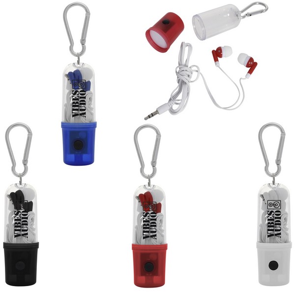 KH2464 Earbuds With Flashlight And Custom Imprint